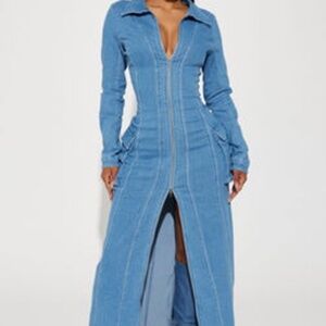 Brandy Denim Maxi Dress - Medium Blue Wash